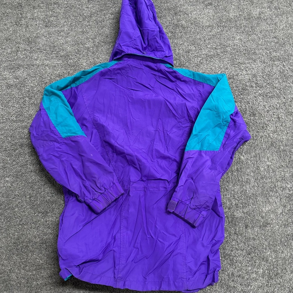 Columbia Jacket Womens Size M Purple Teal Colorblock Vintage Hooded Parka SL5450 - Picture 6 of 7